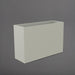 Potsdam Rectangle Fiberglass Planter in satin beige against gray background.