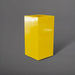 Potsdam Tall Corner Fiberglass Planter in gloss saffron against gray background.