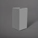 Potsdam Tall Corner Fiberglass Planter in matte cement grey against gray background.