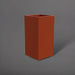 Potsdam Tall Corner Fiberglass Planter in matte terra cotta against gray background.