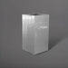 Potsdam Tall Corner Fiberglass Planter in metallic silver against gray background.