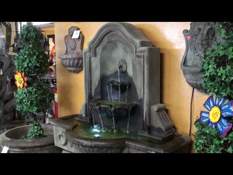 Anduze Wall Fountain Tall in action.