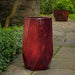 Prism Planter, Tall - Barolo on concrete in the backyard