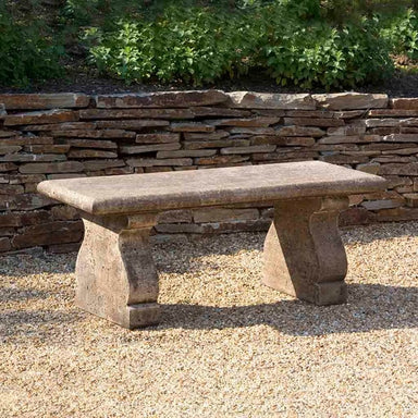 Provencal Bench on gravel in the backyard