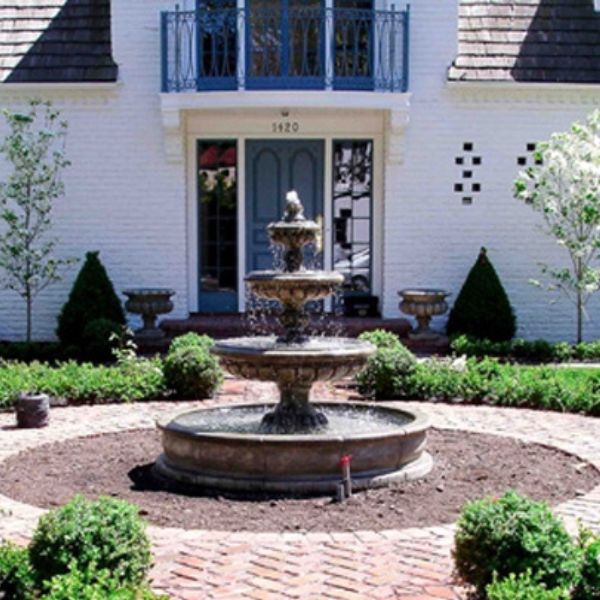 Provence Three Tier Pond Fountain Centerpiece in action