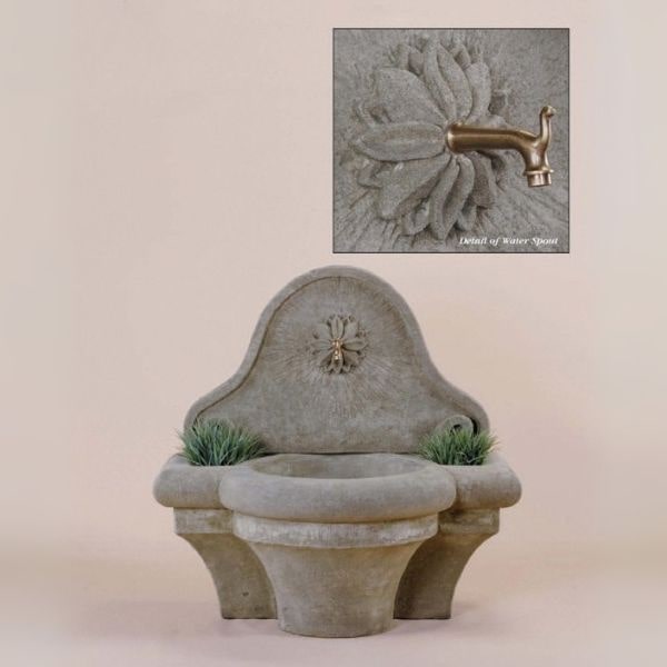 Provence Wall Fountain for spout with water details.