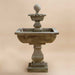 Quadratum Fountain against brown background.