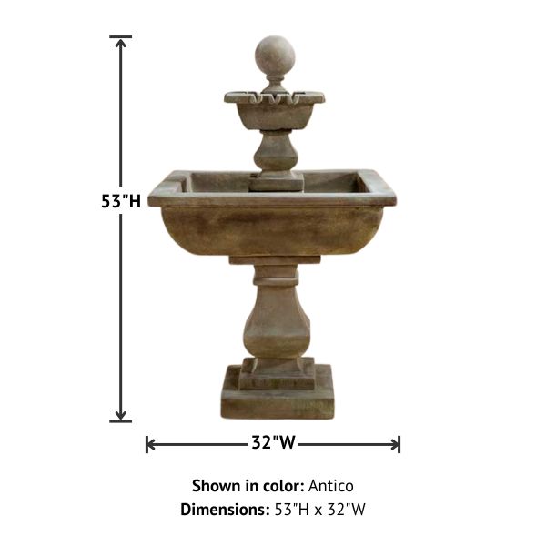 Quadratum Fountain with product details.