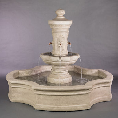 Ravello Monaco Pond Fountan against gray background.