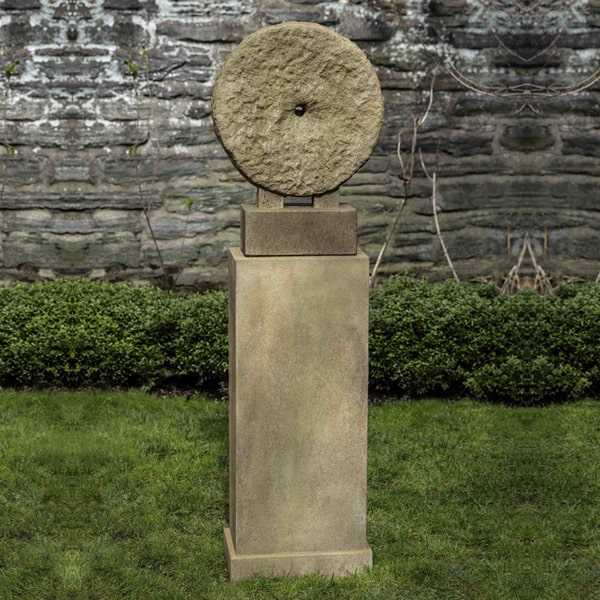 Rectangular tall pedestal on grass in the backyard