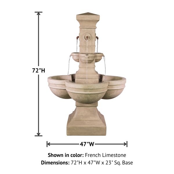 Rialto Courtyard Fountain with product details.