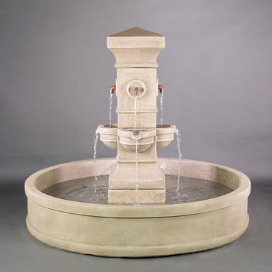 Rialto Malibu Pond Fountain against gray background.