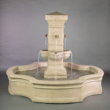 Rialto Monaco Pond Fountain against gray background.