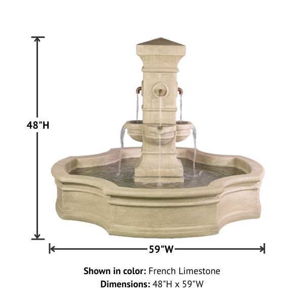 Rialto Monaco Pond Fountain with produc details.