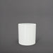 Rio Grande Cylinder Fiberglass Planter in gloss bright white against gray background.