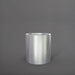 Rio Grande Cylinder Fiberglass Planter in metallic silver against gray background.