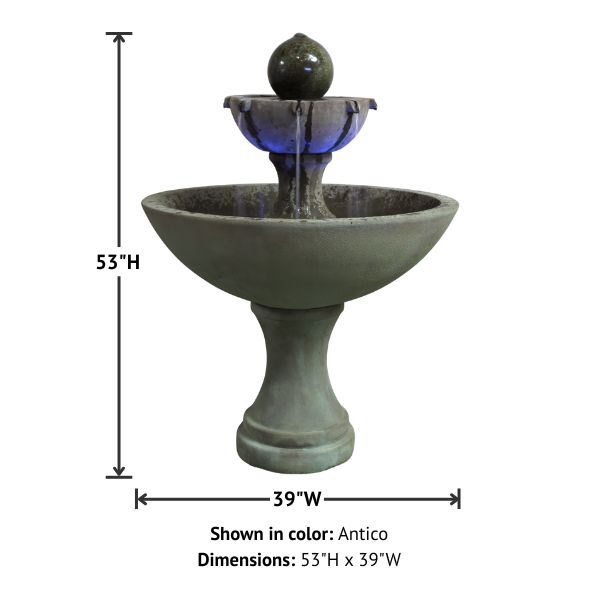 Ronde Two Tier Fountain with product details.