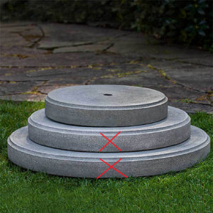 Round Plinth 18.75 on grass in the backyard