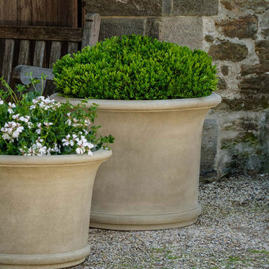 Sagamore Planter, Large on gravel filled with plants