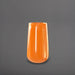Saigon Tapered Round Fiberglass Planter in gloss tangerine against gray background.