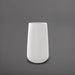 Saigon Tapered Round Fiberglass Planter in matte bright white against gray background.
