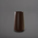 Saigon Tapered Round Fiberglass Planter in matte dark brown against gray background.