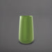 Saigon Tapered Round Fiberglass Planter in satin green against gray background.