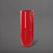 Saint Tropez Tall Bullet Round Fiberglass Planter in gloss red against gray background.