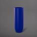 Saint Tropez Tall Bullet Round Fiberglass Planter in matte cobalt blue against gray background.
