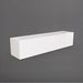 Salon Narrow Rectangle Fiberglass Planter in gloss bright white against gray background. 