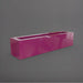 Salon Narrow Rectangle Fiberglass Planter in gloss eggplant against gray background. 