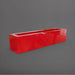 Salon Narrow Rectangle Fiberglass Planter in gloss red against gray background. 