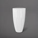 San Jose Tall Fluted Round Fiberglass Planter in gloss bright white against gray background.
