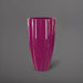 San Jose Tall Fluted Round Fiberglass Planter in gloss eggplant against gray background.