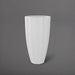 San Jose Tall Fluted Round Fiberglass Planter in matte bright white against gray background.