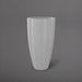 San Jose Tall Fluted Round Fiberglass Planter in matte cement grey against gray background.