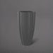 San Jose Tall Fluted Round Fiberglass Planter in matte gunmetal against gray background.