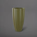 San Jose Tall Fluted Round Fiberglass Planter in satin green against gray background.