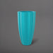 San Jose Tall Fluted Round Fiberglass Planter in satin seafoam green against gray background.