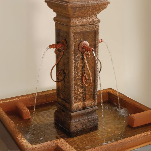 San Martino Fountain against brown background.