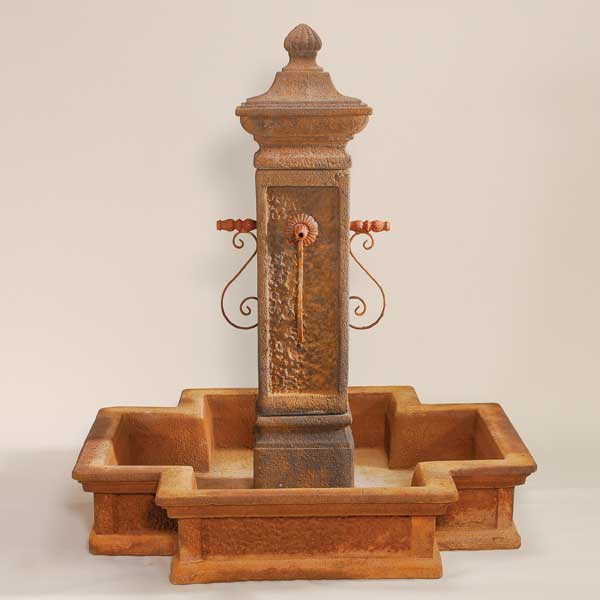 San Martino Fountain against brown background.