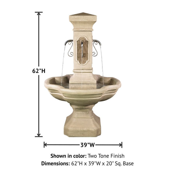 San Pietro Courtyard Fountain with product details.
