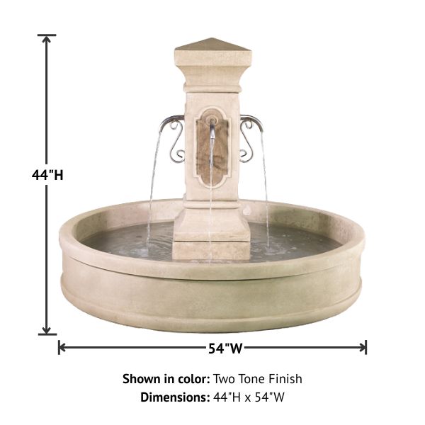 San Pietro Malibu Pond Fountain with product details.