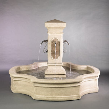 San Pietro Monaco Pond Fountain against gray background.