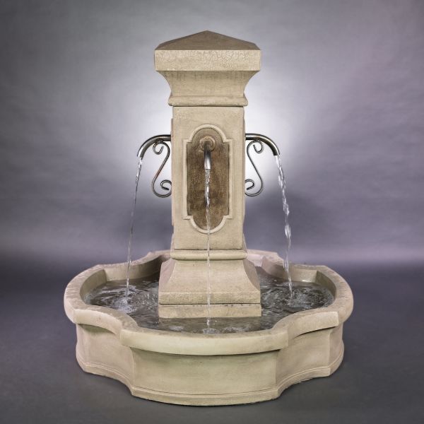 San Pietro Pond Fountain against gray background.