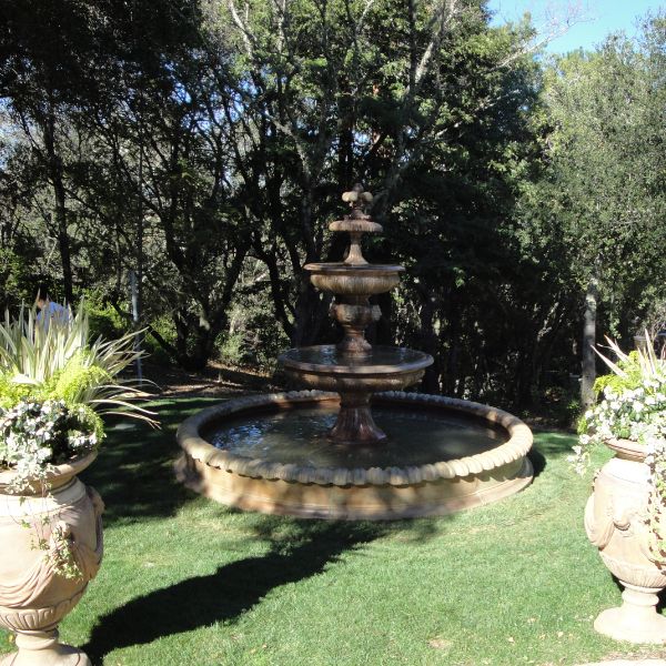 San Remo Fountain in action in the garden.