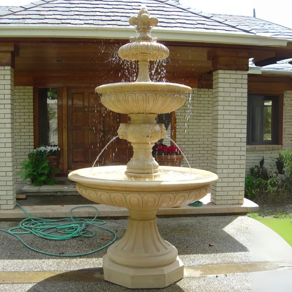 San Remo Fountain in action in front of the house.