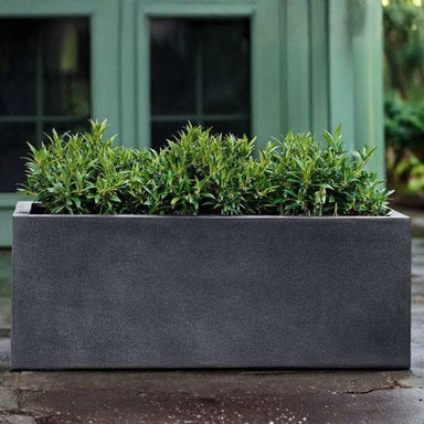 Sandal Planter 481818 S/1 - Charcoal Premium Lite - filled with plants.