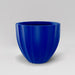 Santa Barbara Fluted Round Fiberglass Planter in matte cobalt blue against gray background.