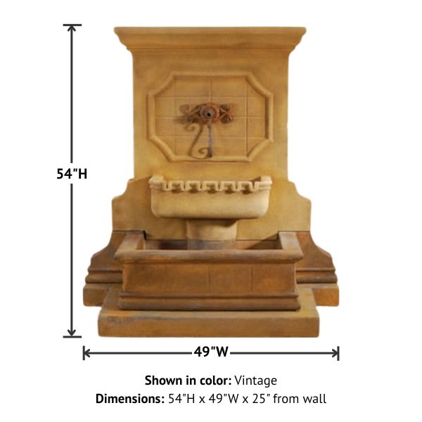 Savonna Wall Fountain with Step for Spout with product details.
